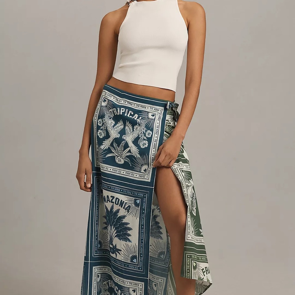 Farm Rio Wrap Midi Skirt